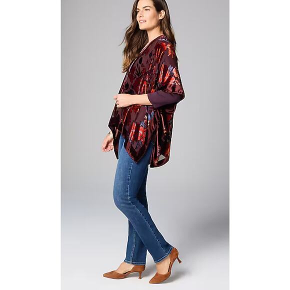 J. Jill Floral Burnout Velvet Ruana NWT - Picture 3 of 8